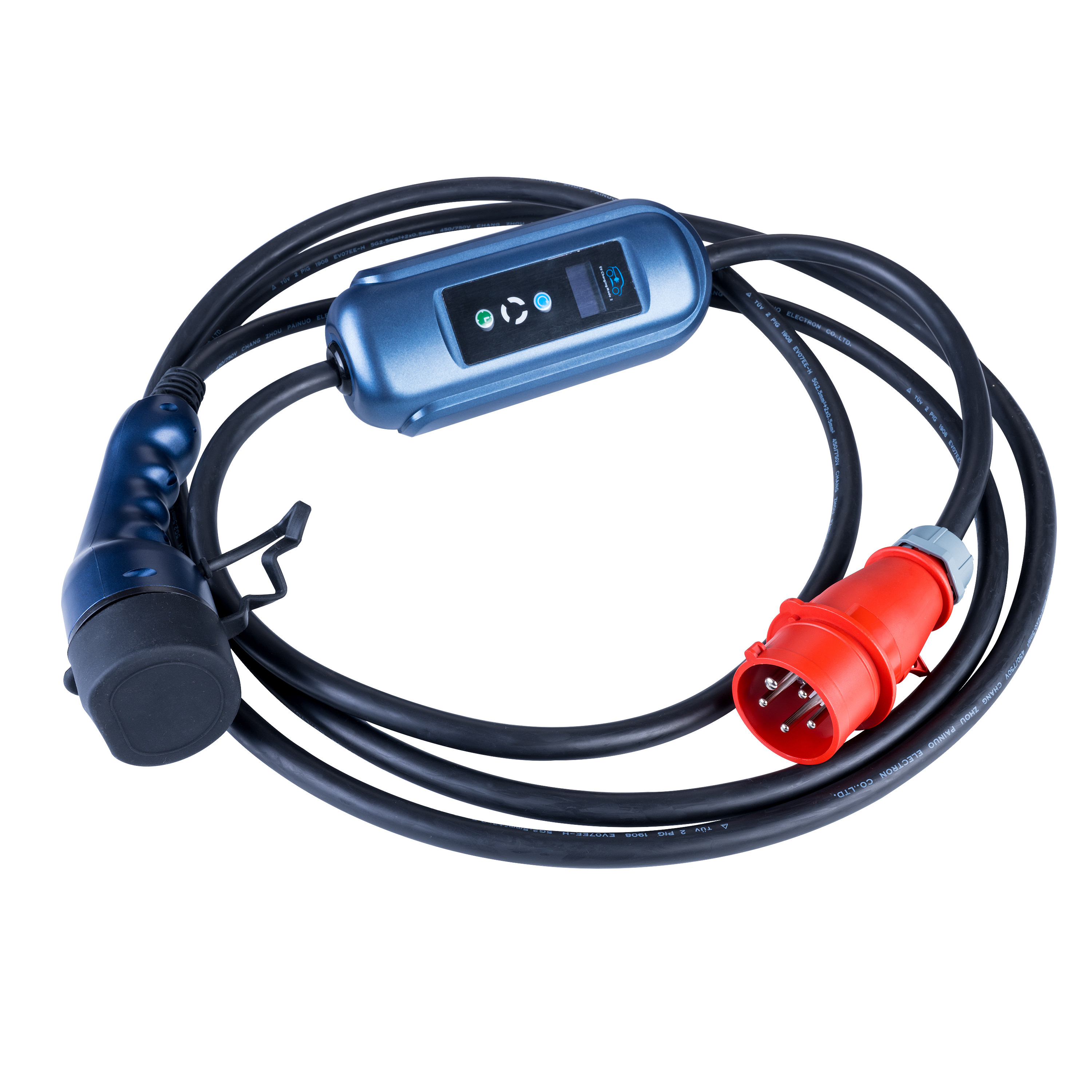 Imagen principal Cable para coches eléctricos AK-EC-12 CEE 5pin / Type2 LCD 16A 5m
