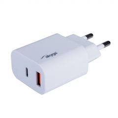 Cargador USB AK-CH-12 USB-A + USB-C PD 5-12V / max. 3A 18W Quick Charge 3.0