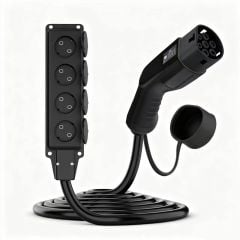 Adaptador Type2 / 4x Schuko V2L para cargar coches eléctricos AK-SC-E27 hembra – hembra 16A 3m