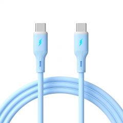 Cable USB type C / USB type C 1m AK-USB-68 60W Silicona Azul
