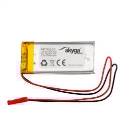 Batería Li-Po LP103058 Akyga AKY0623 3.7V / 1700mAh PCM JST Conector 2-Pin 150mm