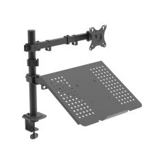 Brazo para monitor con mesa para portátil AK-MB-04 VESA 75x75mm / 100x100mm 15-32"