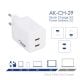 Imagen adicional Cargador USB AK-CH-29 2x USB-C PD 5-20V / max. 3A 45W Quick Charge 3.0 GaN